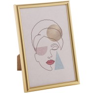 Porta 10x15cm Retrato De Plastico Dourado
